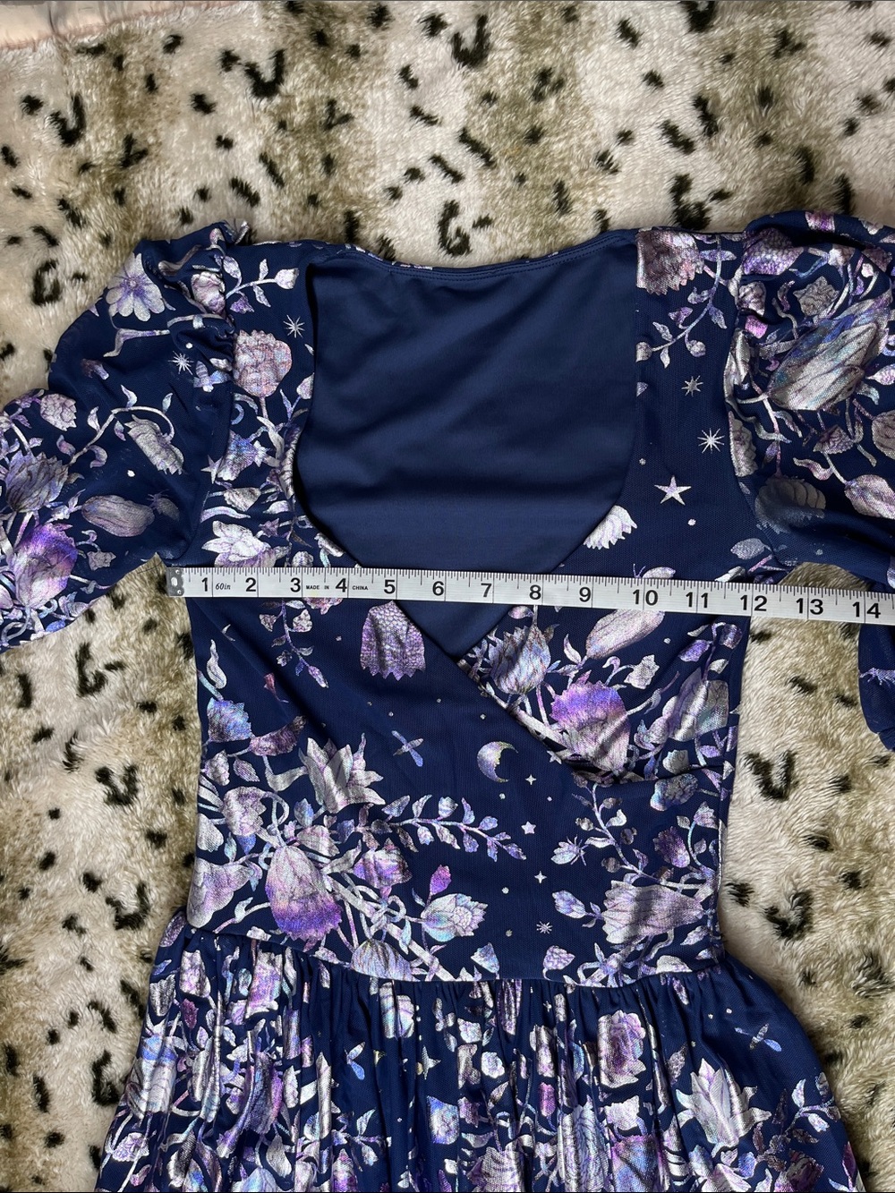 Navy Floral V-Neck Tiered Maxi Dress - Picture 7 of 11